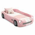 Letto per Bambini Forma Auto Rosa Legno e Plastica