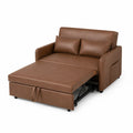 Divano Letto in Pelle Sintetica Marrone