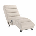 Chaise Longue in Tessuto Beige con Struttura in Acciaio