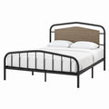 Letto matrimoniale metallo nero con testiera legno