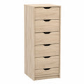 Cassettiera in legno con 5 cassetti colore Rovere 120x40x30 cm