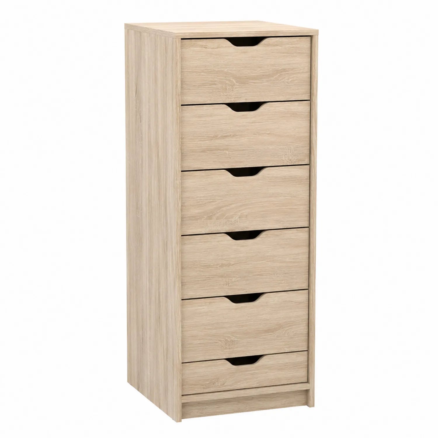 Cassettiera in legno con 5 cassetti colore Rovere 120x40x30 cm