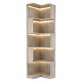 Libreria ad Angolo in Legno con LED Altezza 180cm