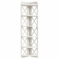 Scaffale ad Angolo a 5 Ripiani Legno Bianco