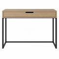 Scrivania rettangolare in legno e metallo nero con cassetto 100x45x76 cm