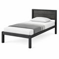 Letto singolo in legno e metallo nero 200x90 cm