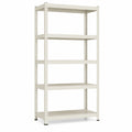 Scaffalatura a 5 Ripiani in Metallo Verniciato Bianco 180x90x40 cm