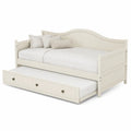 Letto singolo in legno con letto estraibile bianco crema